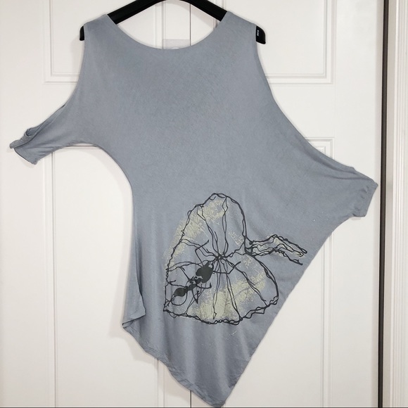 Seduction Small Women Grey Cold Shoulder Dress - Picture 2 of 8